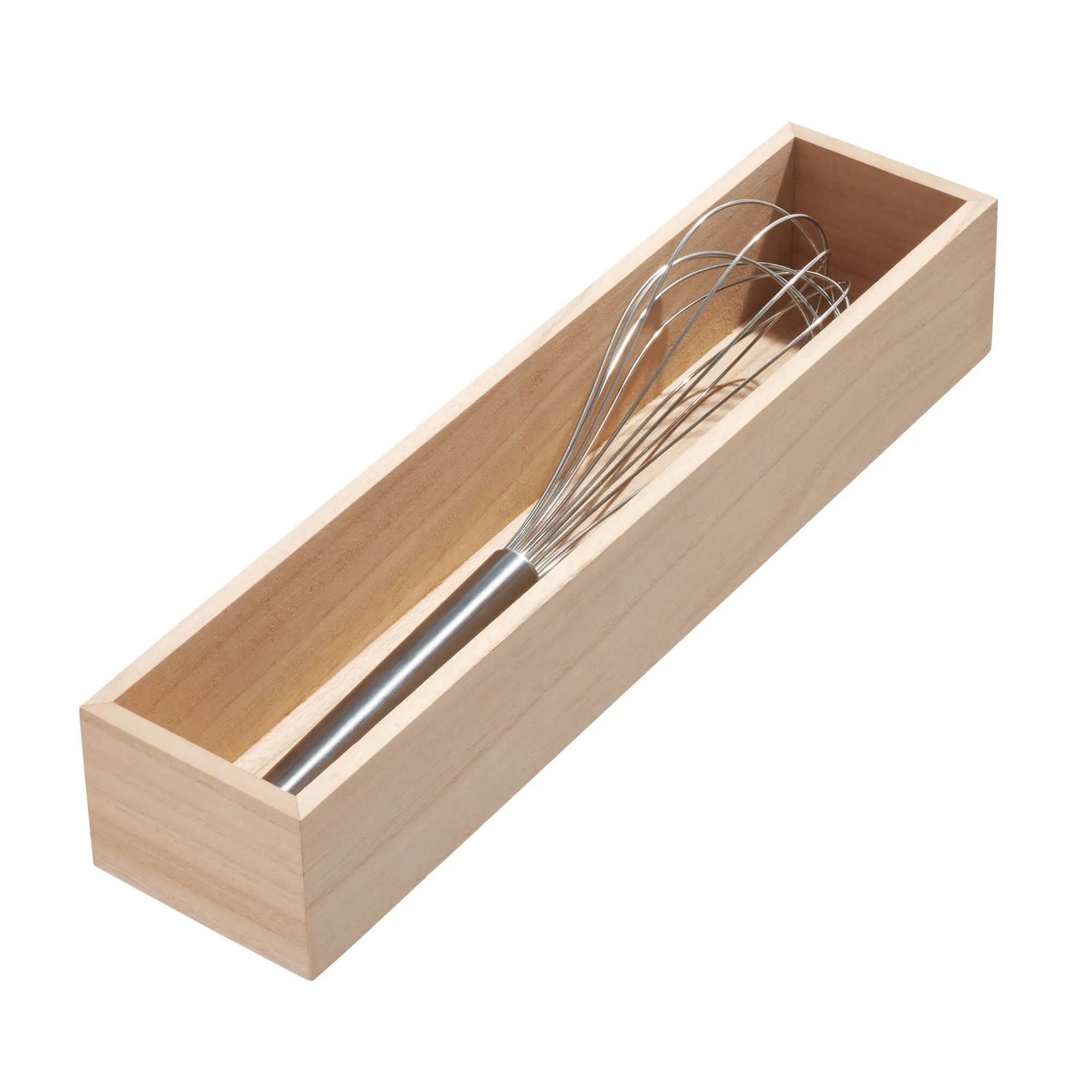iDesign EcoWood Natural Paulownia Wood Drawer Organizer Bin