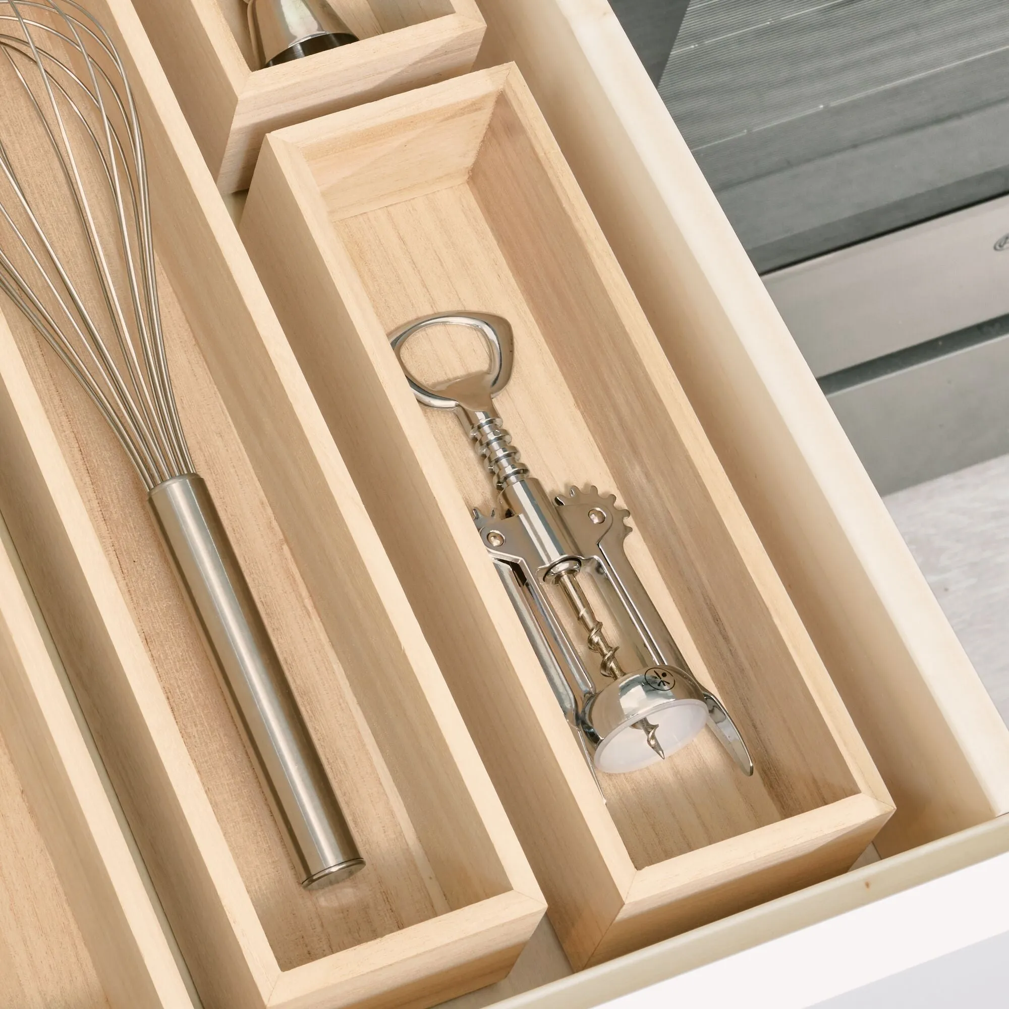 iDesign EcoWood Natural Paulownia Wood Drawer Organizer Bin
