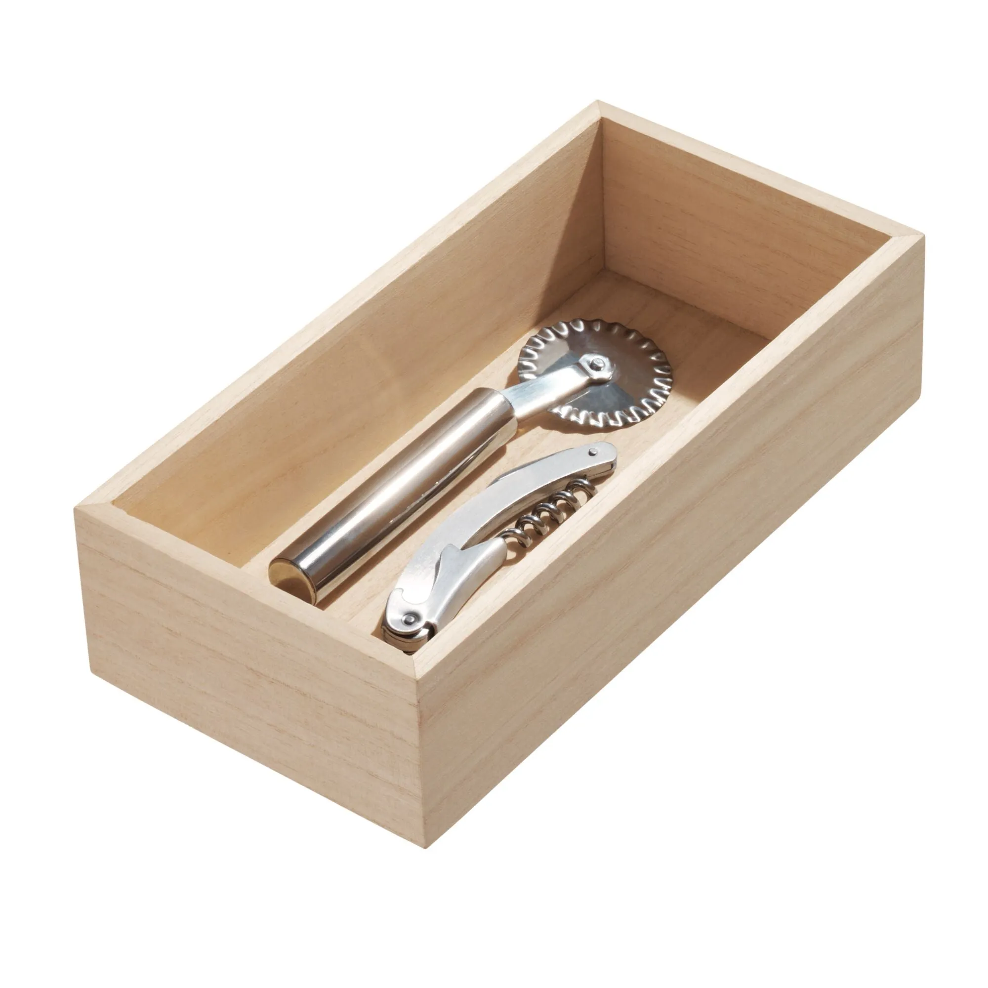 iDesign EcoWood Natural Paulownia Wood Drawer Organizer Bin