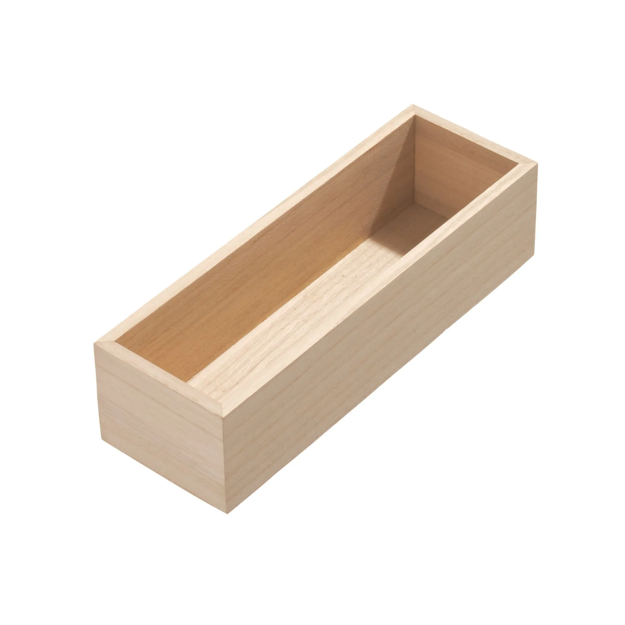 iDesign EcoWood Natural Paulownia Wood Drawer Organizer Bin