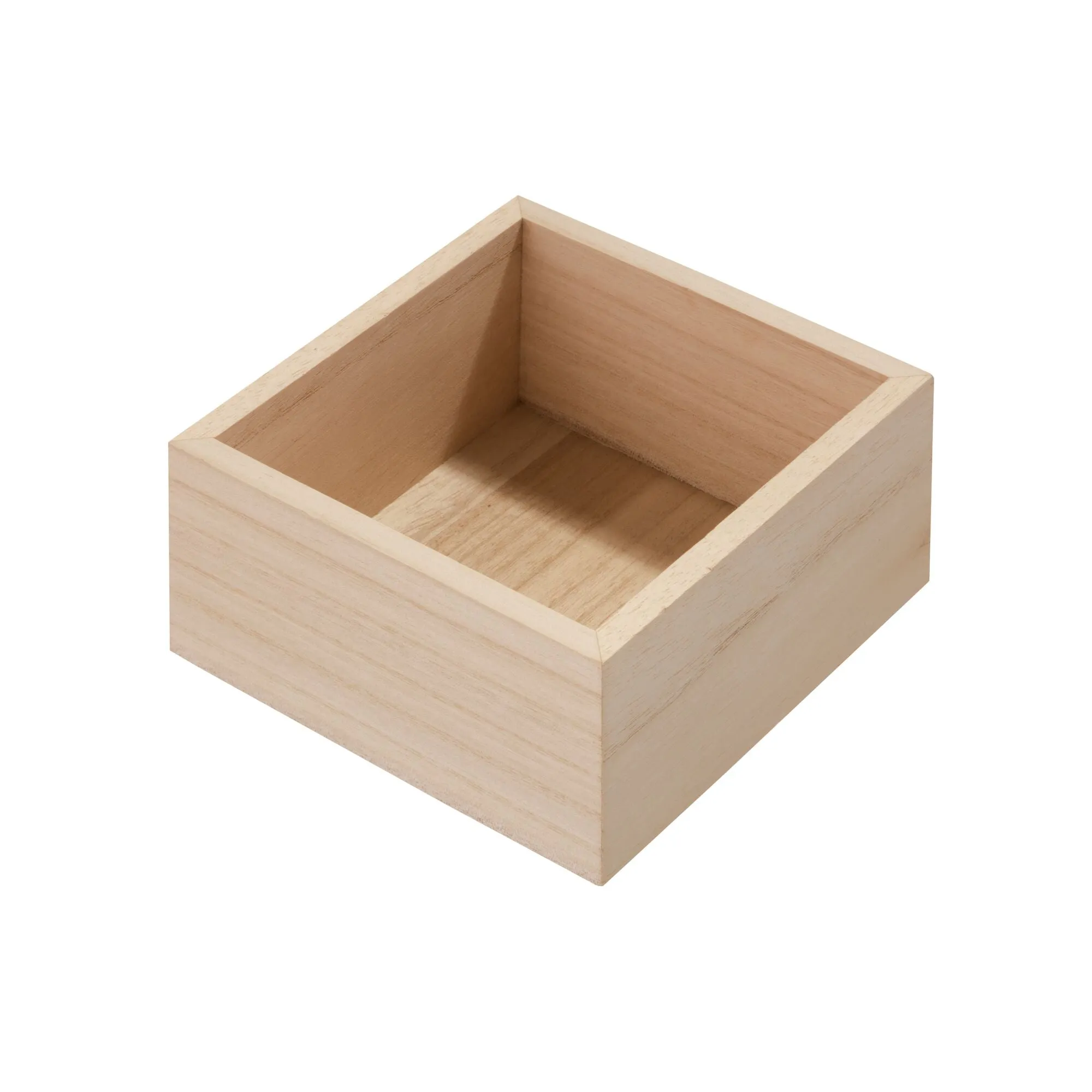 iDesign EcoWood Natural Paulownia Wood Drawer Organizer Bin