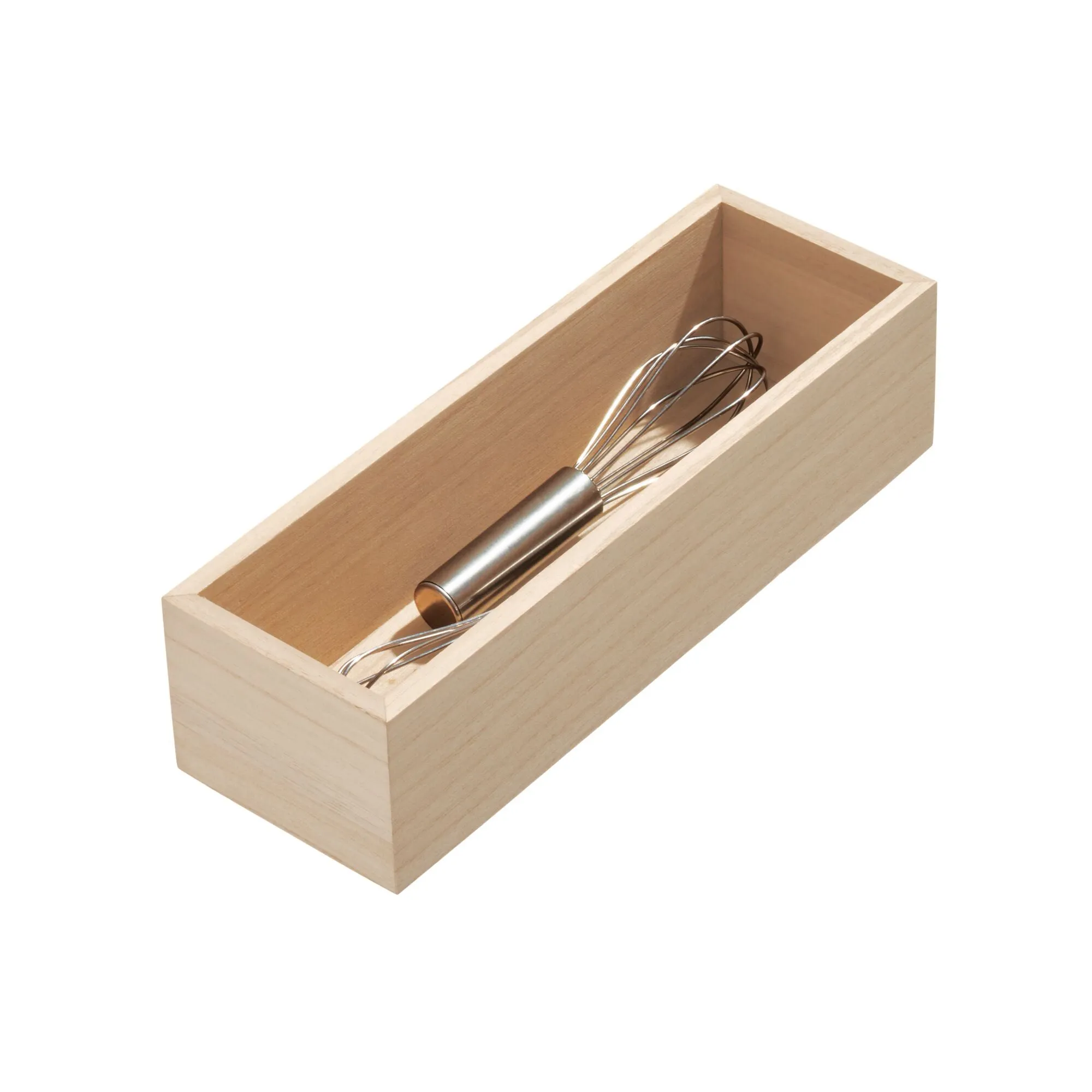 iDesign EcoWood Natural Paulownia Wood Drawer Organizer Bin
