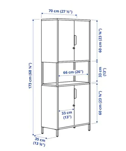 Ikea TROTTEN Alloy Steel Cabinet with Doors, 70x173 cm (27 1/2x68 1/8" , White)
