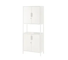 Ikea TROTTEN Alloy Steel Cabinet with Doors, 70x173 cm (27 1/2x68 1/8" , White)