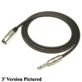 Instrument Cable: 1/4" Male to XLR Male, 3 ft