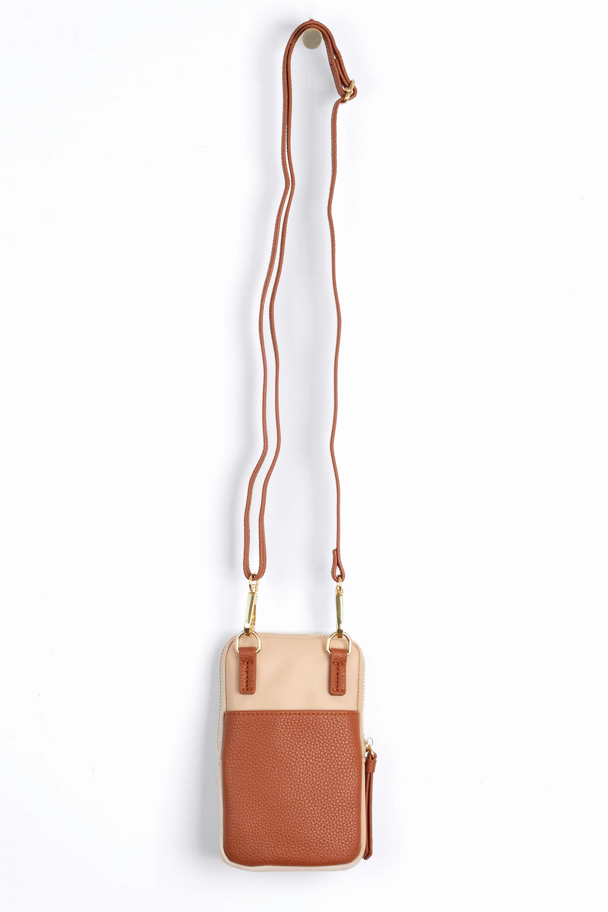 Ivy Crossbody Phone Bag - Cream, Nylon/PU