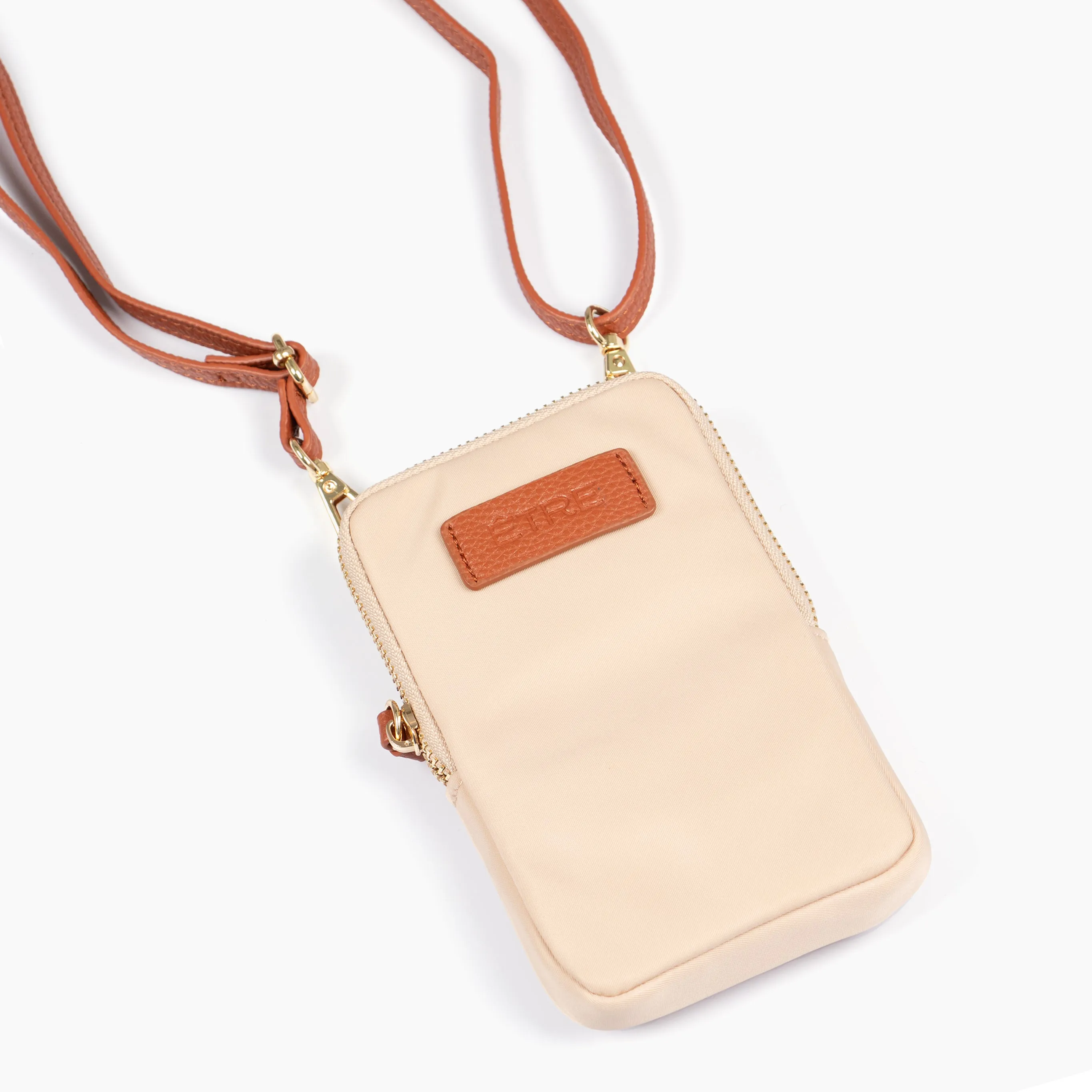 Ivy Crossbody Phone Bag - Cream, Nylon/PU