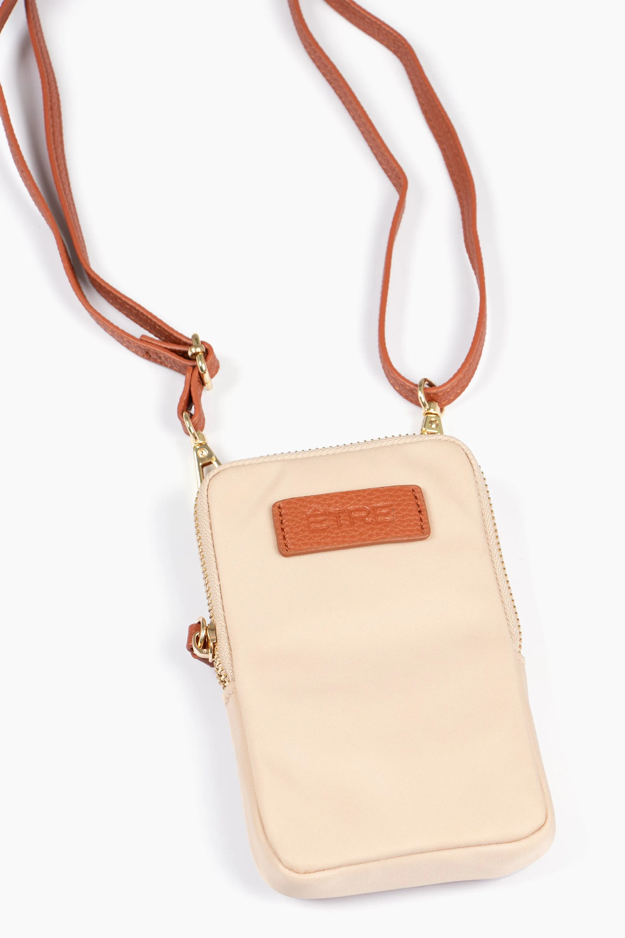 Ivy Crossbody Phone Bag - Cream, Nylon/PU