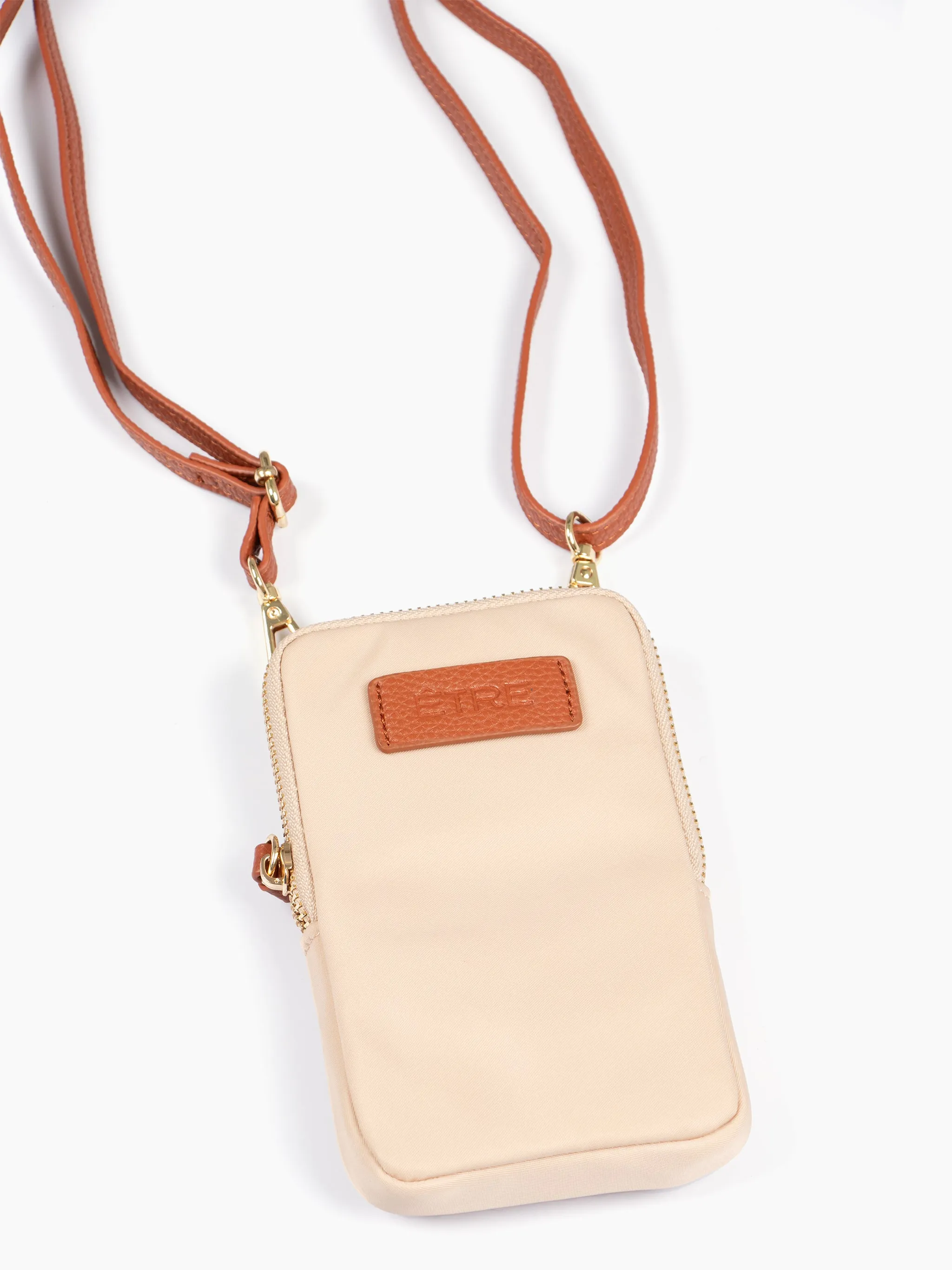 Ivy Crossbody Phone Bag - Cream, Nylon/PU