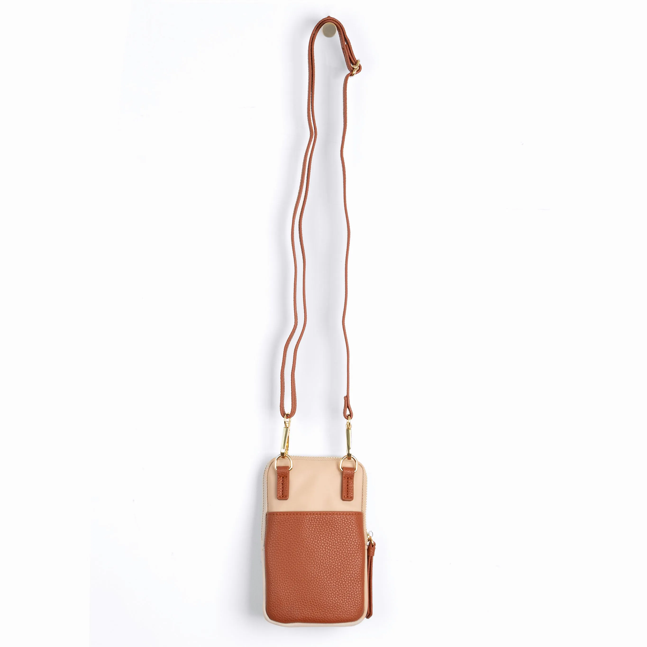 Ivy Crossbody Phone Bag - Cream, Nylon/PU
