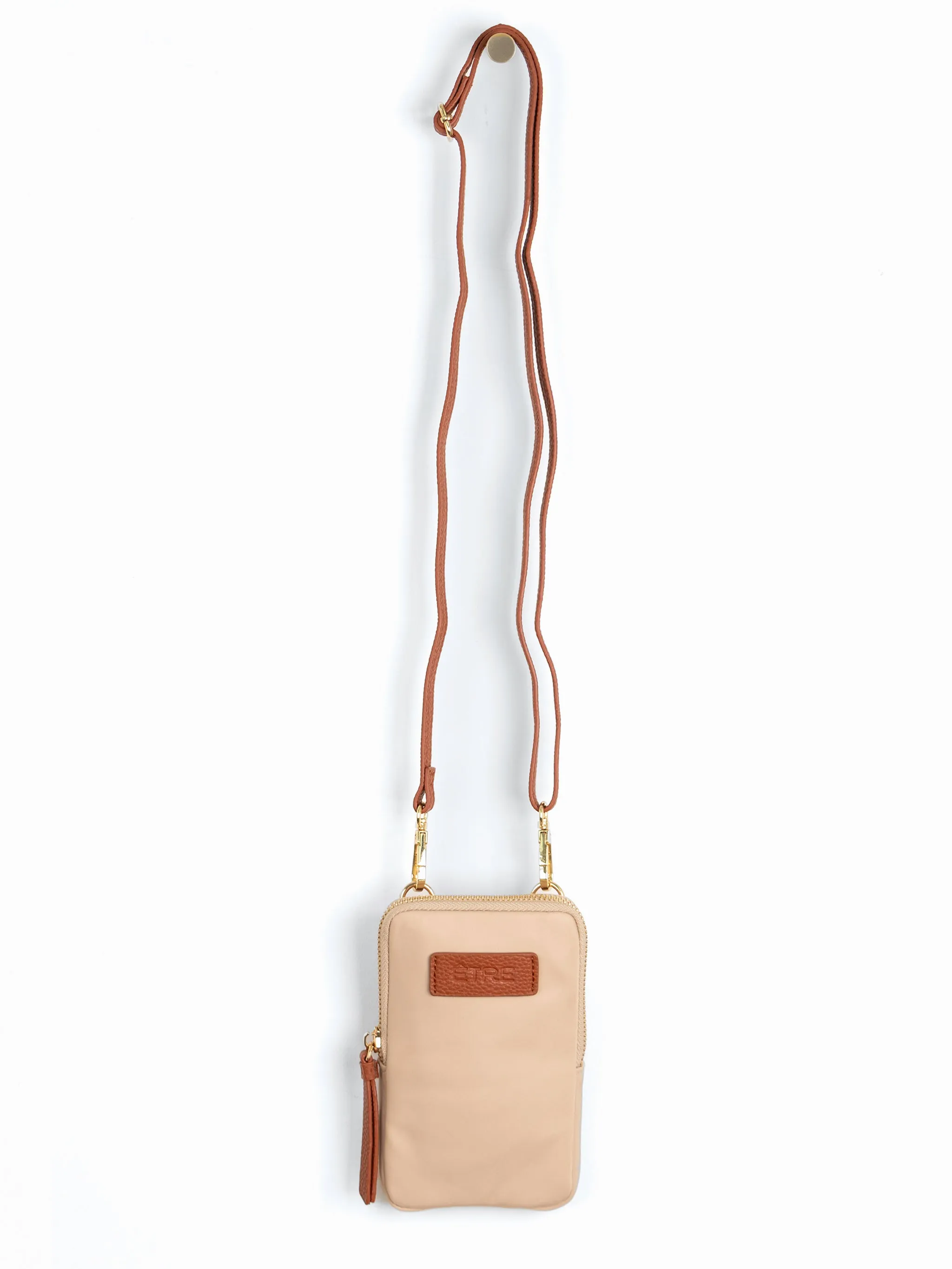 Ivy Crossbody Phone Bag - Cream, Nylon/PU