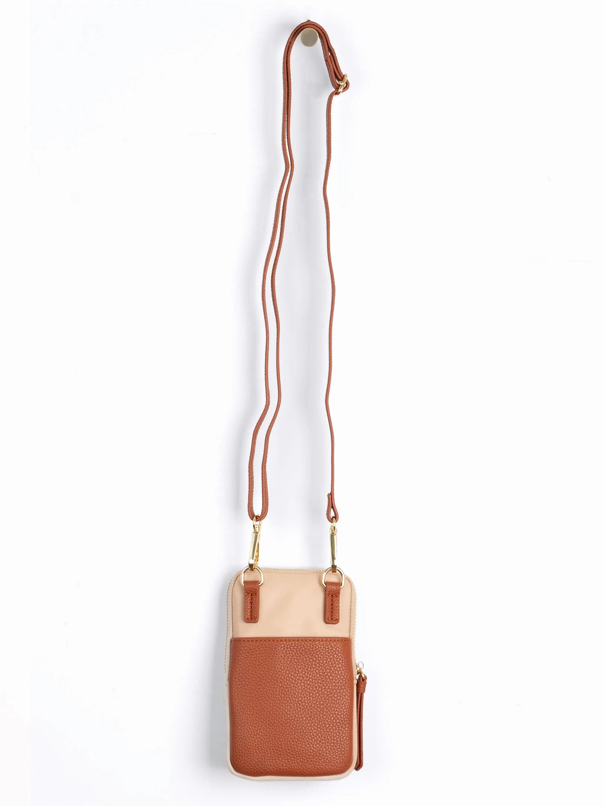 Ivy Crossbody Phone Bag - Cream, Nylon/PU