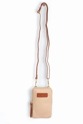 Ivy Crossbody Phone Bag - Cream, Nylon/PU