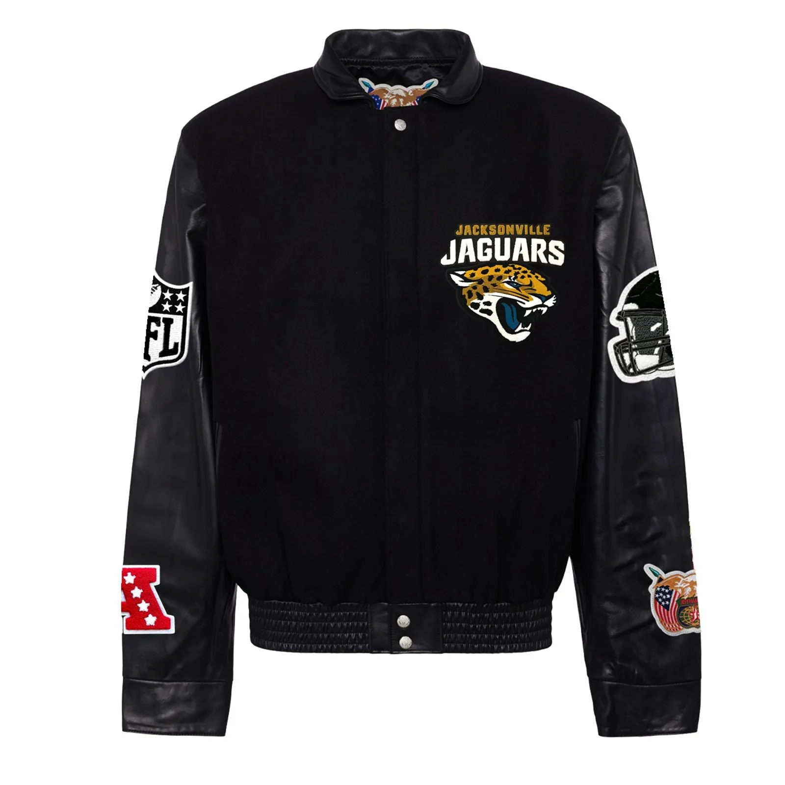 JACKSONVILLE JAGUARS WOOL & LEATHER VARSITY JACKET Black/Black