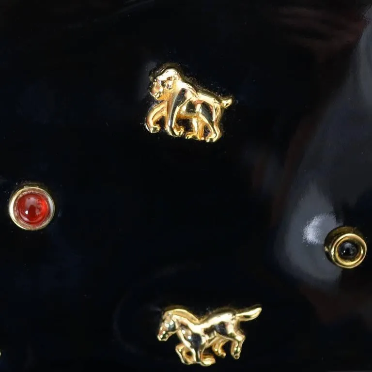 Judith Leiber Vintage Handbag Animals Horse Rhino Monkey Elephant Patent Leather