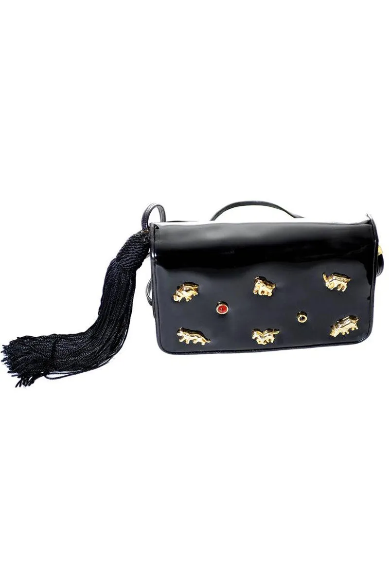 Judith Leiber Vintage Handbag Animals Horse Rhino Monkey Elephant Patent Leather