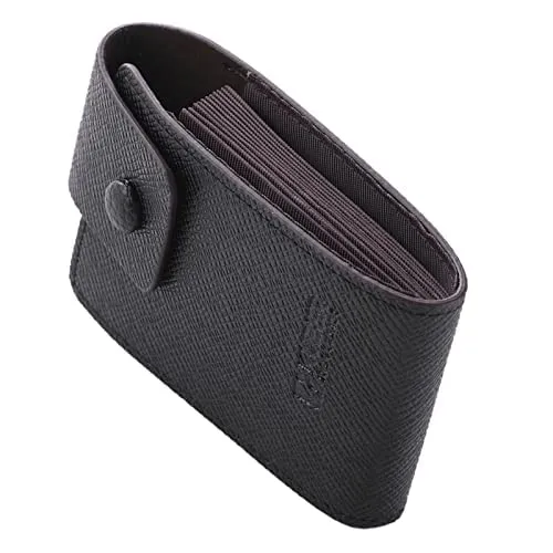 Kuber Industries Card Holder Wallet for Men Women|Debit Credit Card Holder|Wallet for Id, Visiting Card, Buisness Card|Button Closure|Black (Pack of 5)