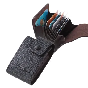 Kuber Industries Card Holder Wallet for Men Women|Debit Credit Card Holder|Wallet for Id, Visiting Card, Buisness Card|Button Closure|Black (Pack of 5)