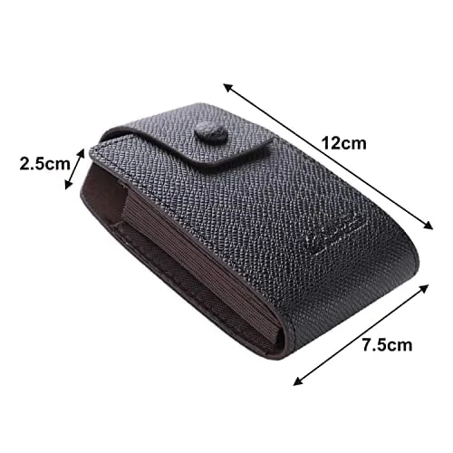 Kuber Industries Card Holder Wallet for Men Women|Debit Credit Card Holder|Wallet for Id, Visiting Card, Buisness Card|Button Closure|Black (Pack of 5)