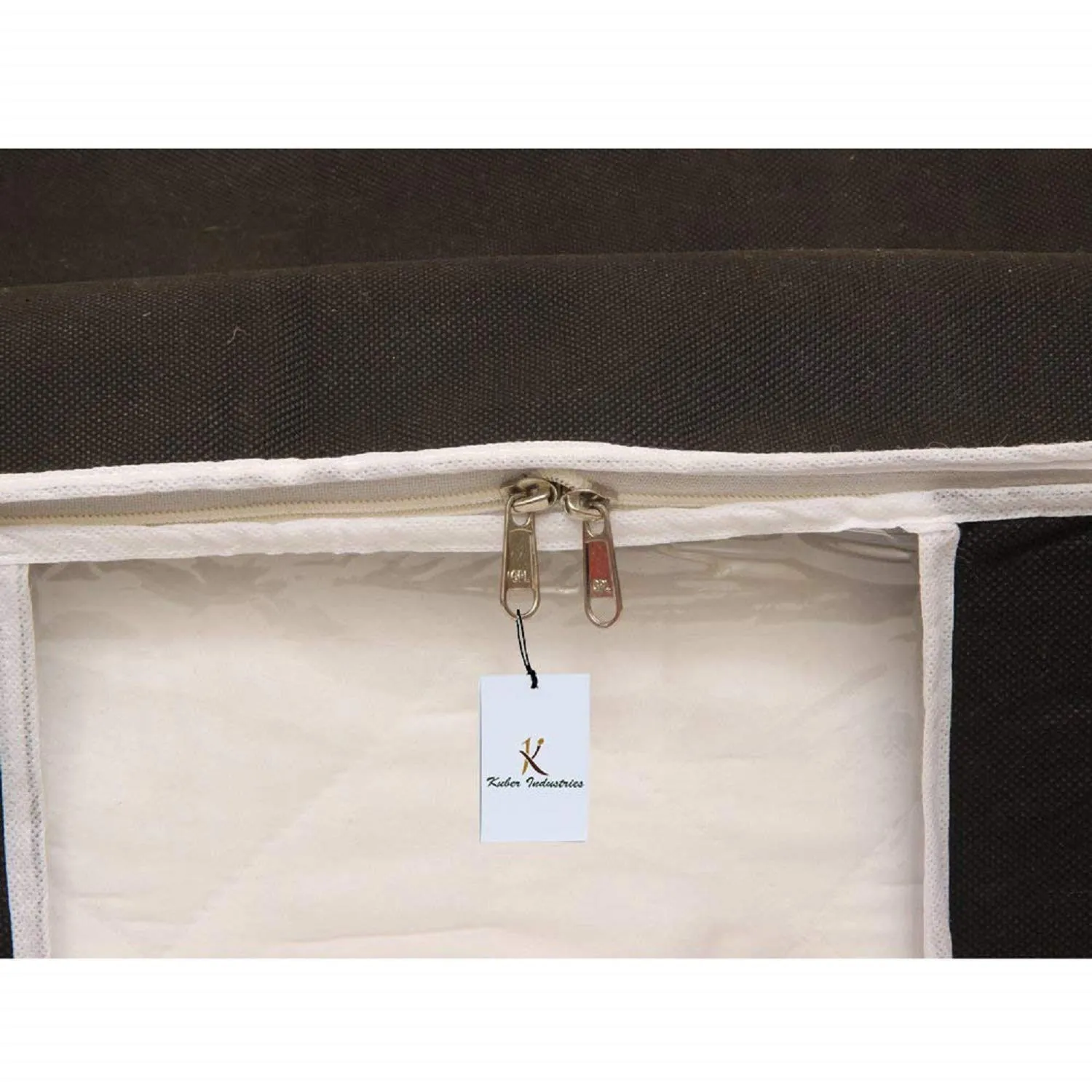 Kuber Industries Underbed Storage Bag|Storage Organiser|Blanket Cover Set of 2 (Black)