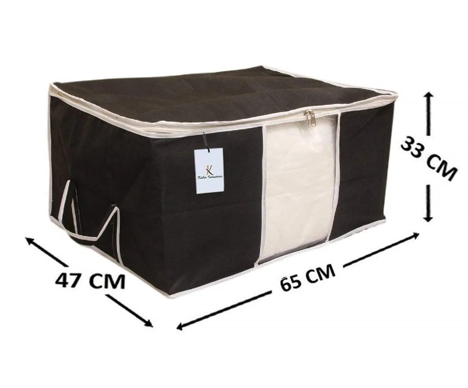 Kuber Industries Underbed Storage Bag|Storage Organiser|Blanket Cover Set of 2 (Black)