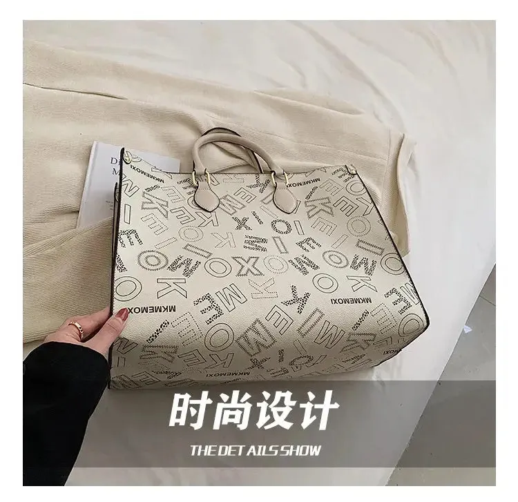 large capacity designer shopping bag  Big Women Tote Large Capacity Shopping Bag Female Designer Purses And Handbags 2023 Luxury Vintage Brown Leather Ladies Handbag