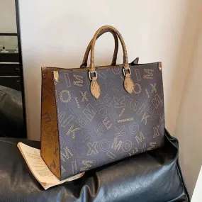 large capacity designer shopping bag  Big Women Tote Large Capacity Shopping Bag Female Designer Purses And Handbags 2023 Luxury Vintage Brown Leather Ladies Handbag