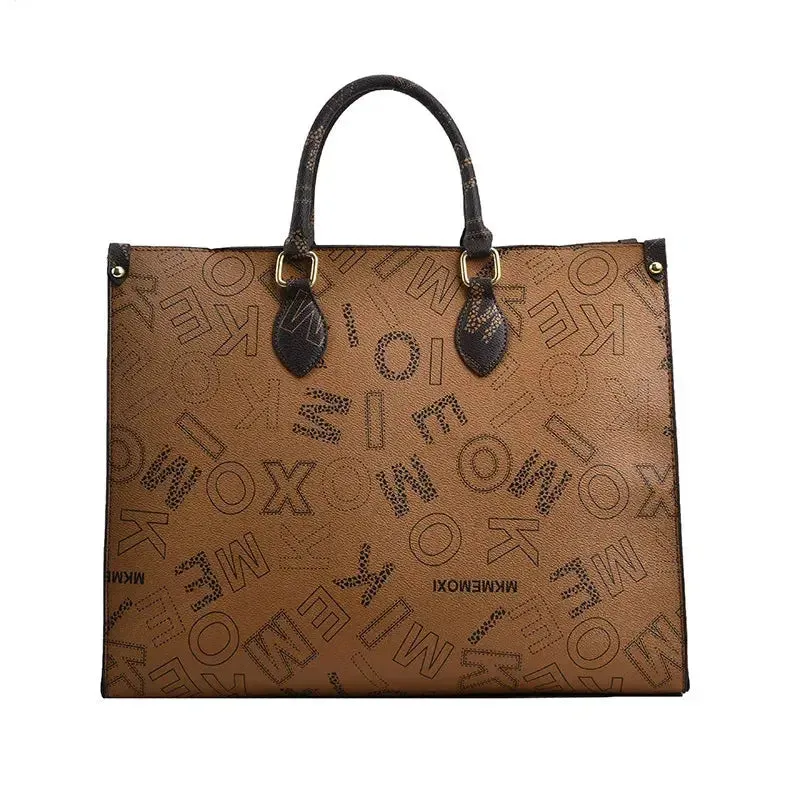 large capacity designer shopping bag  Big Women Tote Large Capacity Shopping Bag Female Designer Purses And Handbags 2023 Luxury Vintage Brown Leather Ladies Handbag