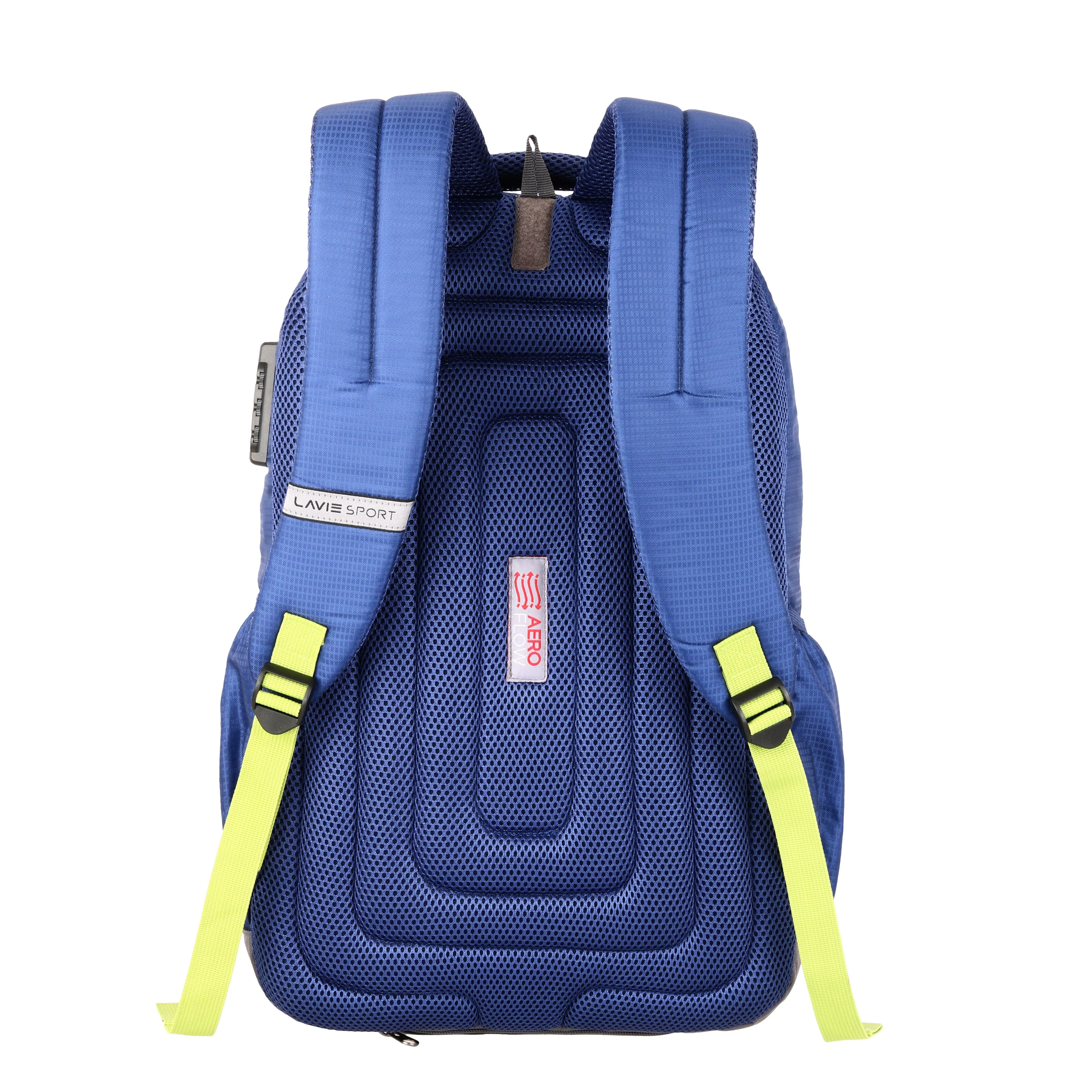Lavie Sport Axis 31L Laptop Backpack with Raincover & Combi-lock For Men & Women|Boys & Girls Royal Blue