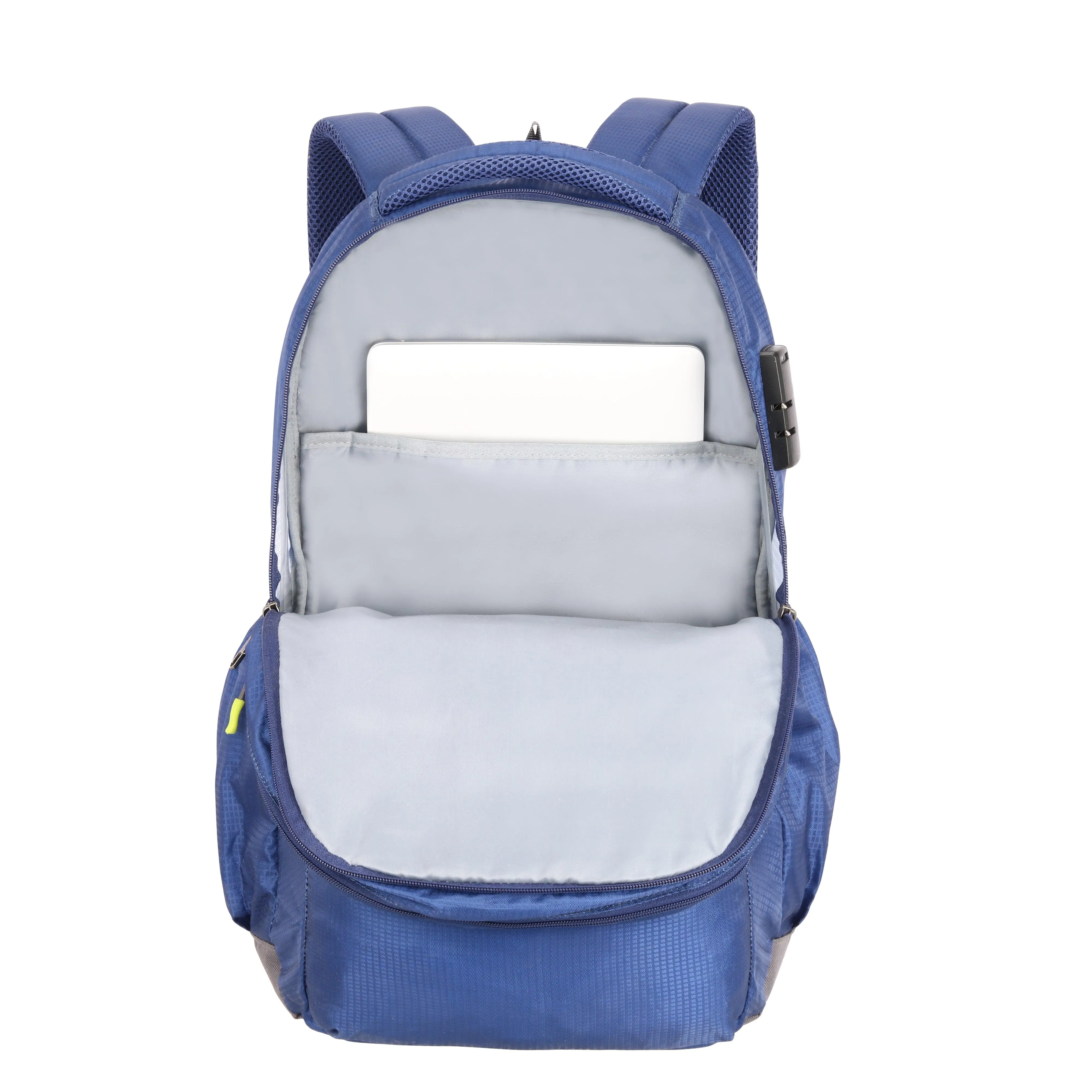Lavie Sport Axis 31L Laptop Backpack with Raincover & Combi-lock For Men & Women|Boys & Girls Royal Blue