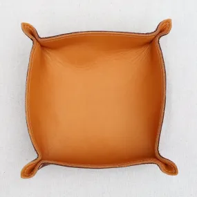 Leather Valet Tray in Rust & Sienna