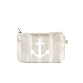 Makeup Bag: Sand Ticking Stripe