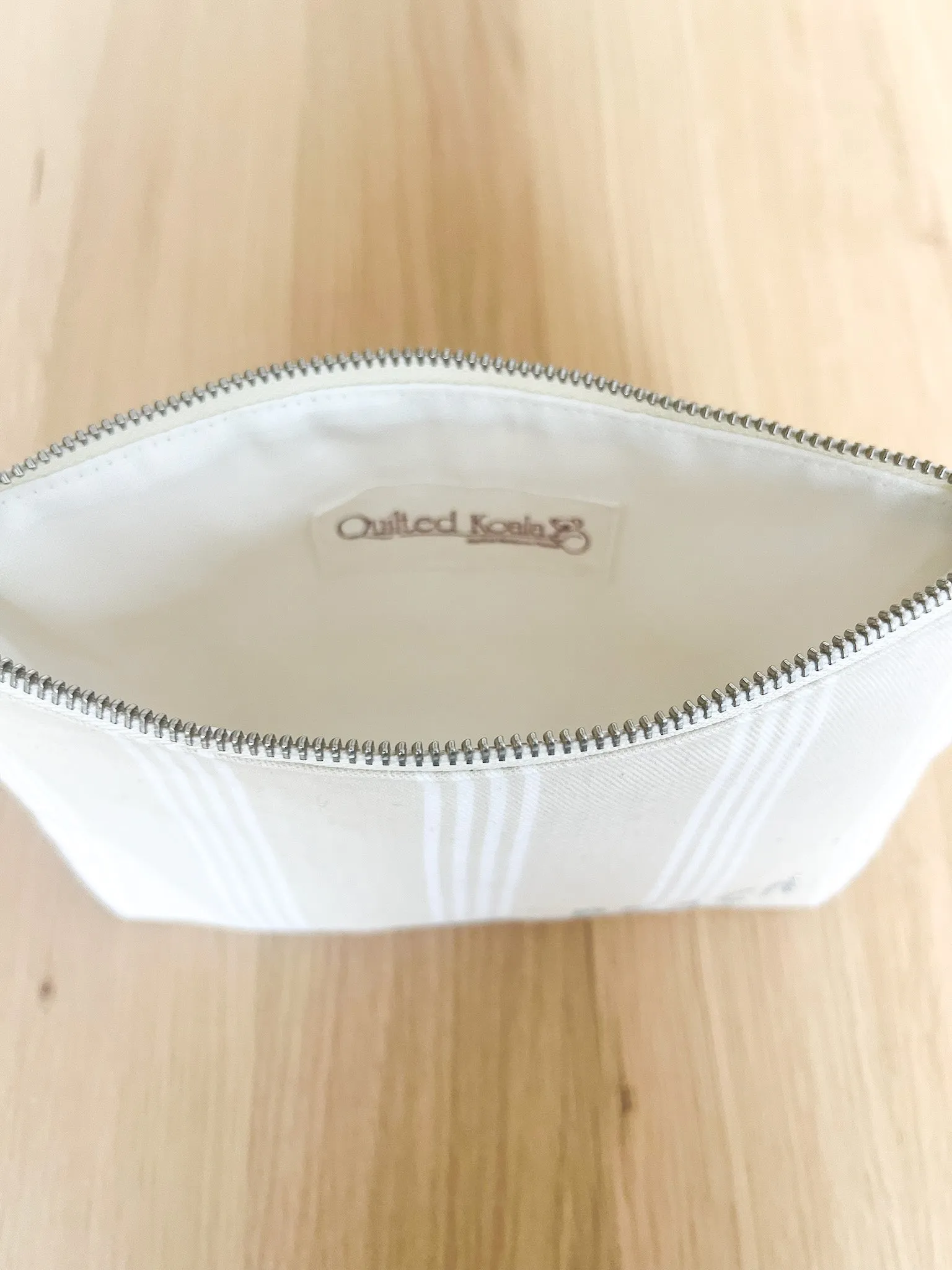 Makeup Bag: Sand Ticking Stripe