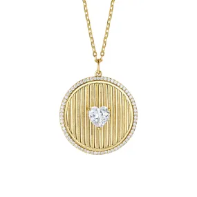 Marie Heart Medallion Pendant Necklace