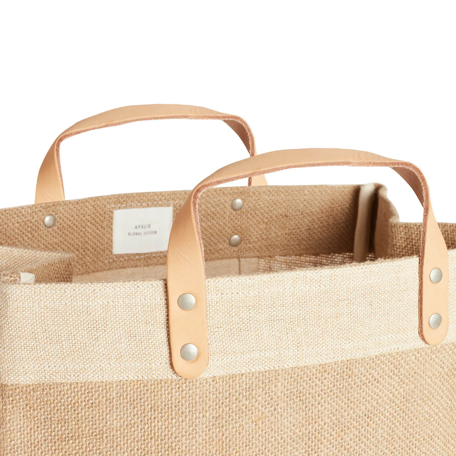 Market Bag in Natural with Pink Striped Monogram