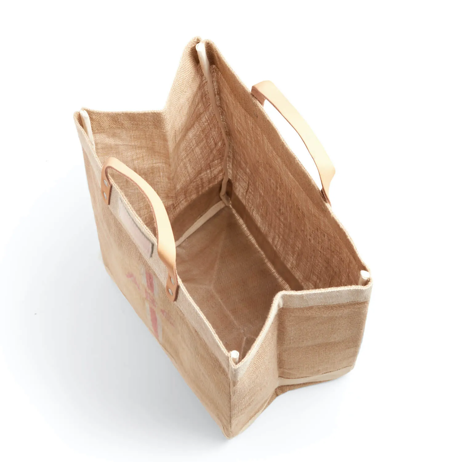 Market Bag in Natural with Pink Striped Monogram
