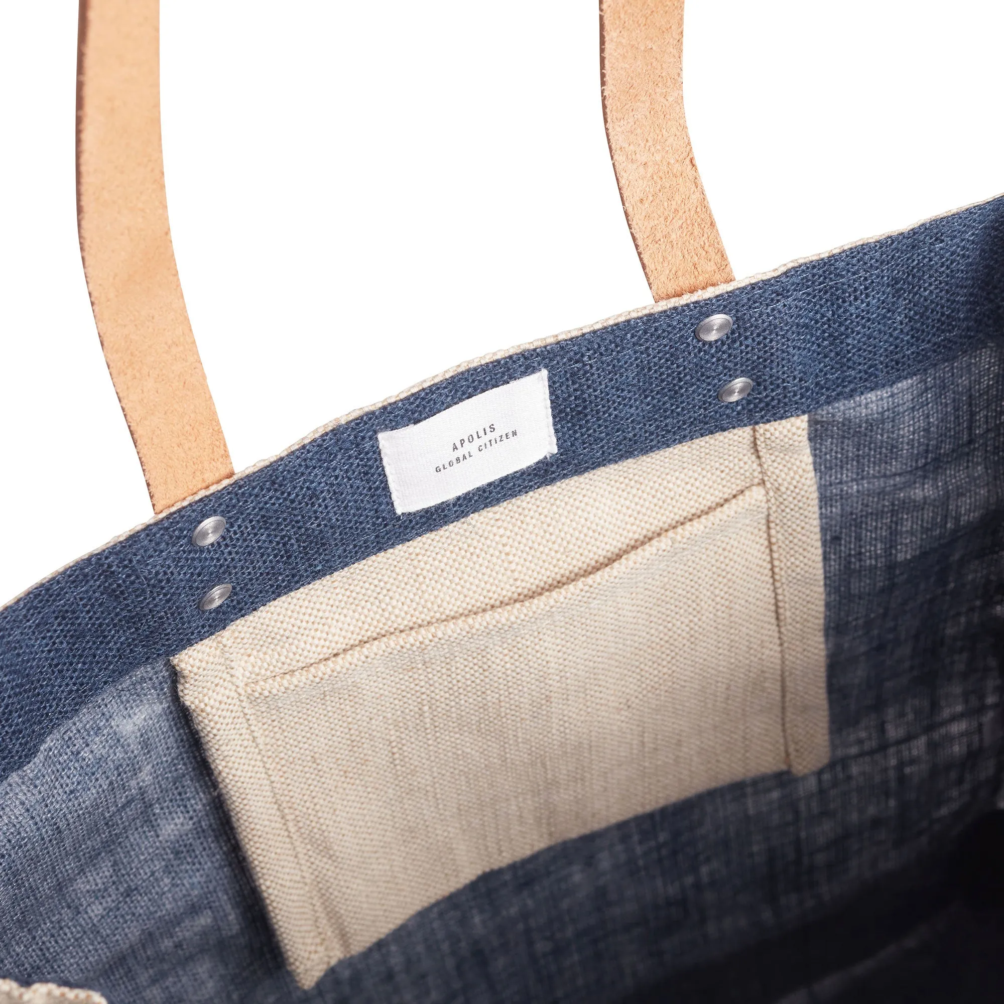 Market Tote in Navy Gold Foil