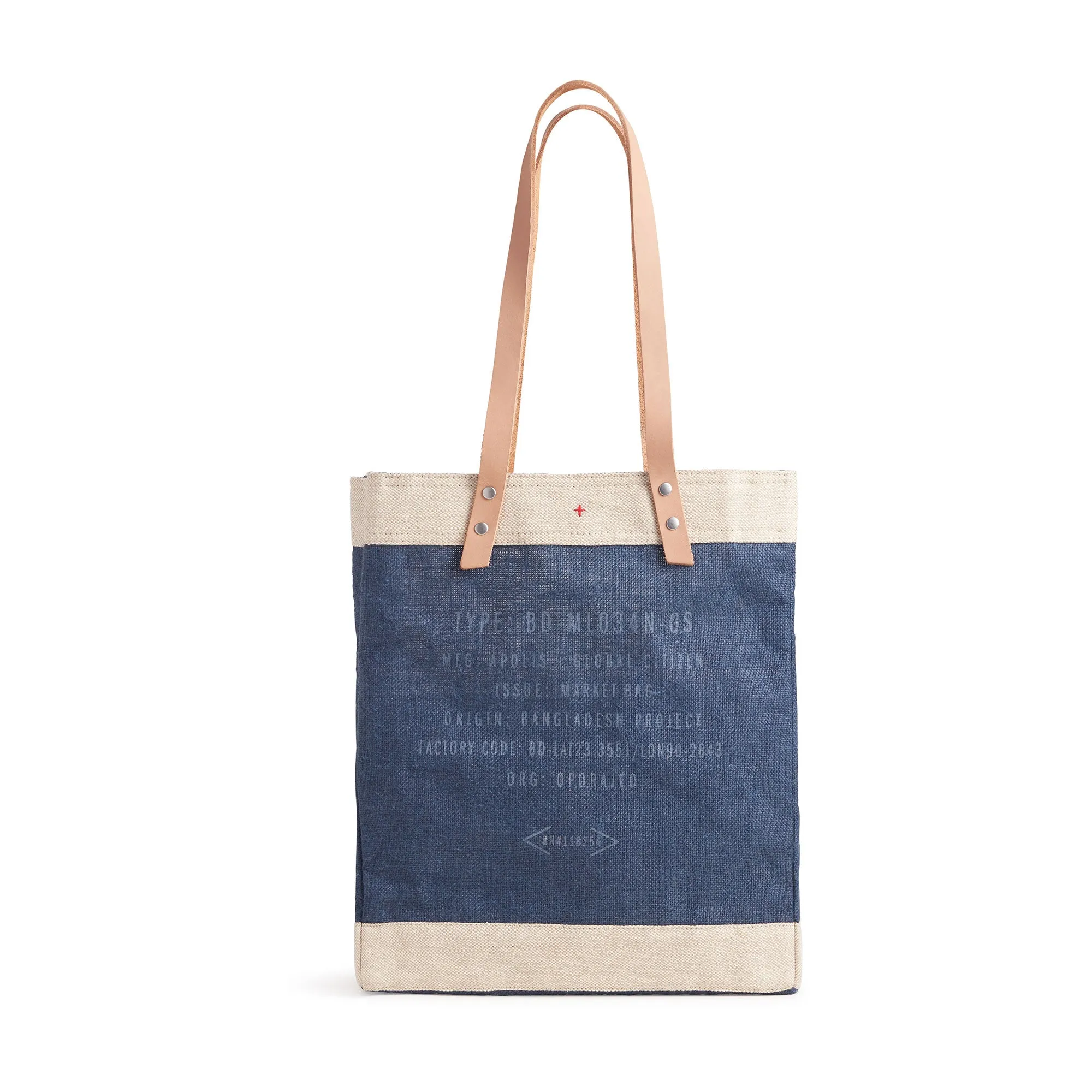 Market Tote in Navy Gold Foil
