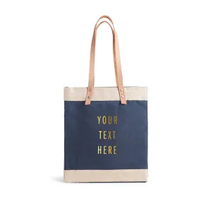 Market Tote in Navy Gold Foil