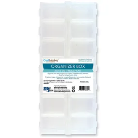 Multicraft Imports - Organiser Box with Snap Lids 14 Compartments - 9 inch X4 inch X1 inch