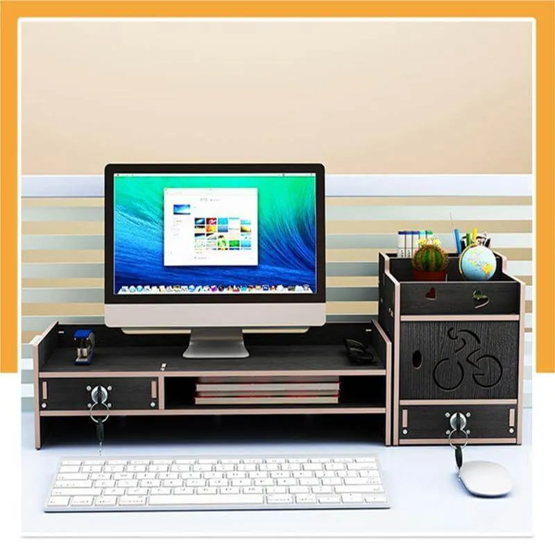 Multifunction Desktop Monitor Riser Computer Organizer