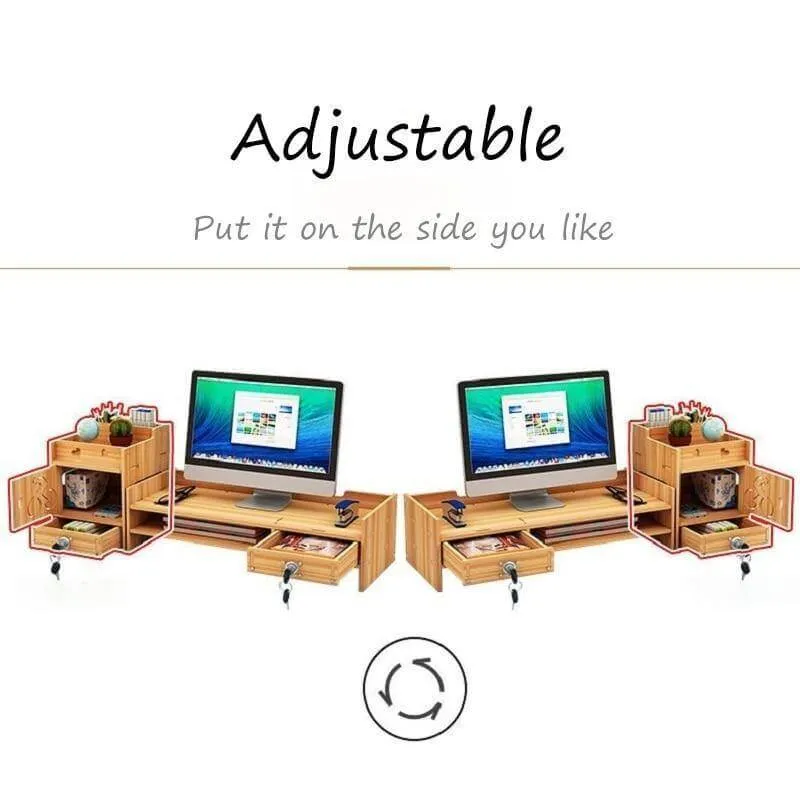 Multifunction Desktop Monitor Riser Computer Organizer