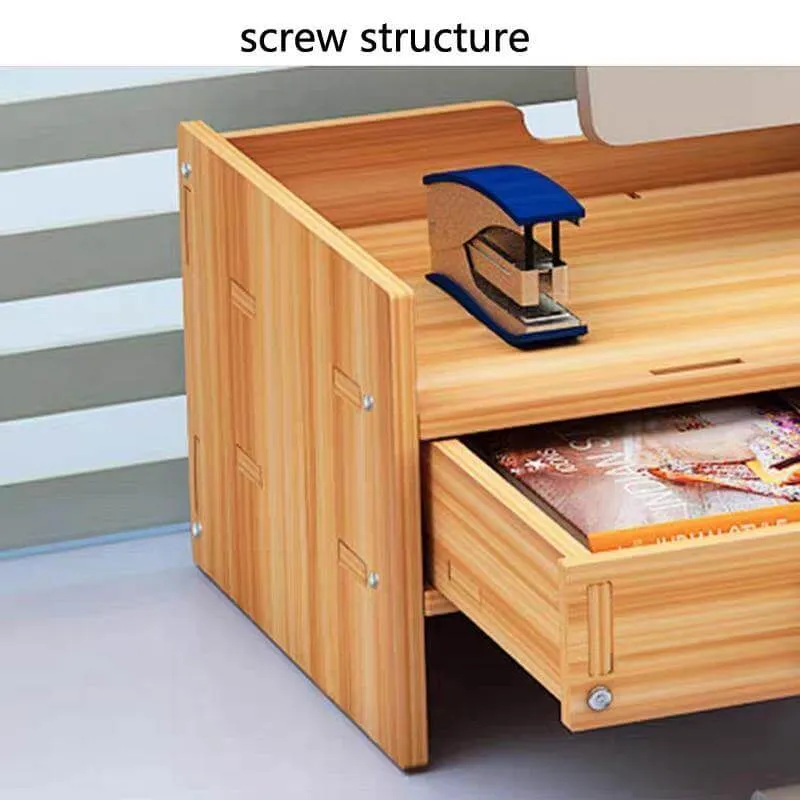 Multifunction Desktop Monitor Riser Computer Organizer