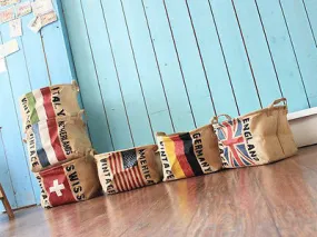 National Flags Linen Zakka Vintage Storage Toy Laundry Shopping Basket Fold Bin