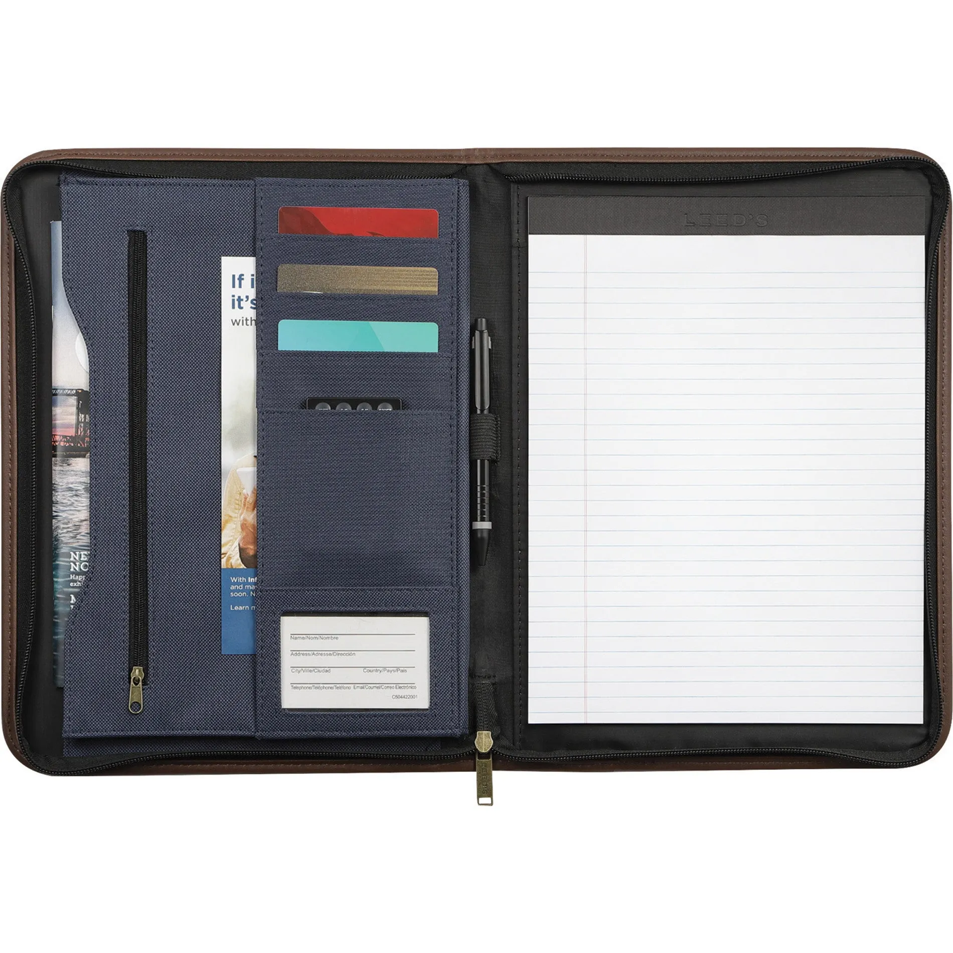 Northwest Zippered Padfolio 0800 Black - NLA