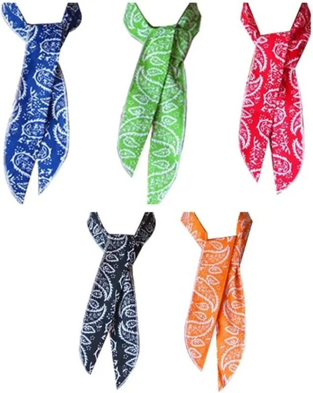 Novawo Pack of 5 Summer Instant Cooling Scarf Bandana Fast Cool Neck Wrap Ice Headband Random Colors Dispatched