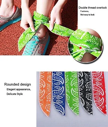 Novawo Pack of 5 Summer Instant Cooling Scarf Bandana Fast Cool Neck Wrap Ice Headband Random Colors Dispatched