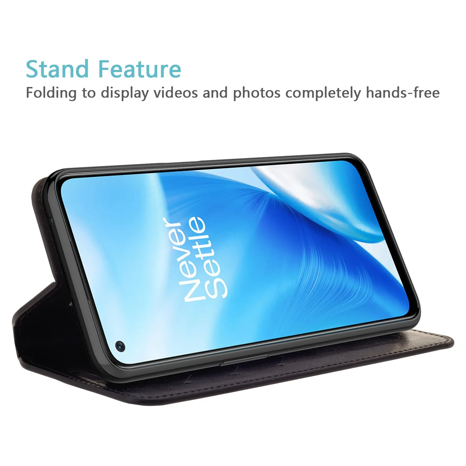 OnePlus Nord N200 5G Case, Nord N200 5G Wallet Case, Pu Leather Wallet Case [Kickstand] with ID & Credit Card Slots for Nord N200 5G  - Black