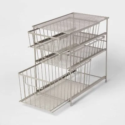 Open Box - 3 Tier Drawer Organizer Brushed Nickel - Brightroom