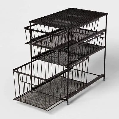 Open Box - 3 Tier Drawer Organizer Matte Black - Brightroom